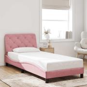 vidaXL Bed Frame without Mattress Pink 90x190 cm Velvet