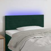 vidaXL Sänggavel LED grön 100x5x78/88 cm sammet