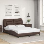 vidaXL Bed Frame without Mattress "Hvar" Brown 140x190 cm Faux Leather