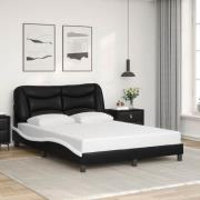 vidaXL Bed Frame without Mattress "Hvar" Black and White 120x200 cm Fa...