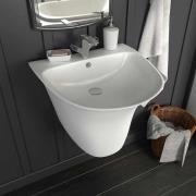 vidaXL Handfat Vit 47 x 45 x 37 cm Glaserad keramik