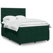 vidaXL Ramsäng med madrass mörkgrön 160x200 cm sammet