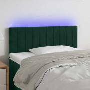 vidaXL Sänggavel LED grön 100x5x78/88 cm sammet