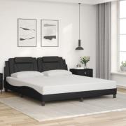 vidaXL Bed Frame "Viana" without Mattress Black 180x200 cm Faux Leathe...