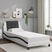 vidaXL Bed Frame without Mattress "Zadar" White and Black 90x190 cm Fa...
