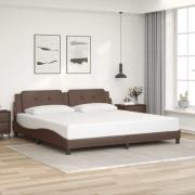 vidaXL Bed Frame without Mattress "Zadar" Brown 200x200 cm Faux Leathe...