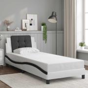 vidaXL Bed Frame without Mattress "Zadar" White and Black 80x200 cm Fa...
