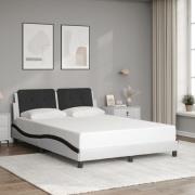 vidaXL Bed Frame without Mattress "Zadar" White and Black 120x200 cm F...