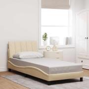 vidaXL Bed Frame without Mattress "Hanko" Cream 90x200 cm Fabric