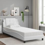 vidaXL Bed Frame without Mattress "Zadar" White 100x200 cm Faux Leathe...
