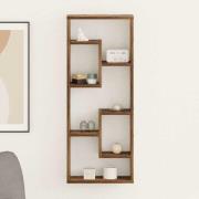 vidaXL Vägghylla rökfärgad ek 36x16x90 cm konstruerat trä