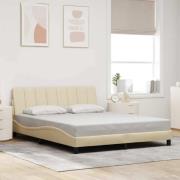 vidaXL Bed Frame without Mattress "Hanko" Cream 160x200 cm Fabric