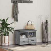 vidaXL Hallbänk Grå Sonoma 60 x 38 x 46 cm Spånskiva och klädfabric