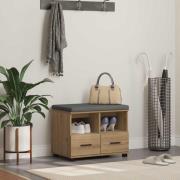 vidaXL Hallbänk Artisan Ek 60 x 38 x 46 cm Spånskiva och klädfabric