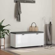 vidaXL Hallbänk med kudde Vit 100 x 38 x 46 cm Konstruerat Trä och Tyg