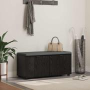 vidaXL Hallbänk Svart Ek 100 x 38 x 46 cm Konstruerat Trä och Tyg