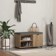 vidaXL Hallbänk Artisan Ek 80 x 38 x 46 cm Konstruerat Trä och Tyg