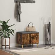 vidaXL Hallbänk Rökt Ek 60 x 38 x 46 cm Konstruerat Trä och Tyg