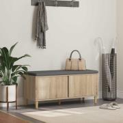 vidaXL Hallbänk Sonoma-ek 100 x 38 x 46 cm Konstruerat Trä och Tyg