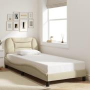 vidaXL Bed Frame without Mattress "Hvar" Cream 80x200 cm Fabric