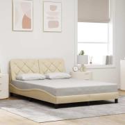 vidaXL Bed Frame without Mattress Cream 120x200 cm Fabric