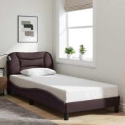 vidaXL Bed Frame without Mattress "Hvar" Dark Brown 80x200 cm Fabric