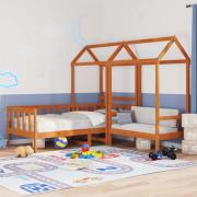 vidaXL Dagbädd Set 3 pcs VaxBrun Massivt furu