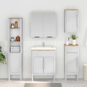 vidaXL Badrumsväggskåp med hylla FLORO Vit 35 x 30 x 60 cm Massiv furu