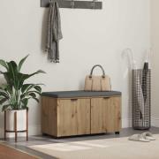 vidaXL Hallbänk med kudde med lagring Artisan Ek 80 x 46 x 46 cm