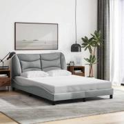 vidaXL Bed Frame without Mattress "Hvar" Light Grey 140x190 cm Fabric