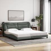 vidaXL Bed Frame without Mattress "Hvar" Dark Grey 200x200 cm Fabric