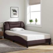 vidaXL Bed Frame without Mattress "Hvar" Dark Brown 100x200 cm Fabric