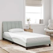 vidaXL Bed Frame without Mattress "Hanko" Light Grey 100x200 cm Velvet