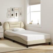 vidaXL Bed Frame without Mattress "Hvar" Cream 100x200 cm Fabric