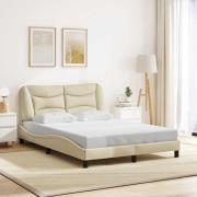 vidaXL Bed Frame without Mattress "Hvar" Cream 140x190 cm Fabric