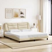 vidaXL Bed Frame without Mattress "Hvar" Cream 180x200 cm Fabric