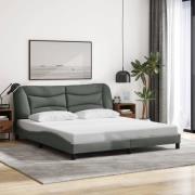 vidaXL Bed Frame without Mattress "Hvar" Dark Grey 180x200 cm Fabric