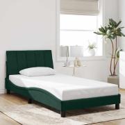 vidaXL Bed Frame without Mattress "Hanko" Dark Green 100x200 cm Velvet