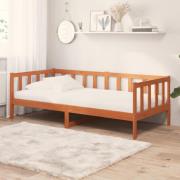 vidaXL Dagsäng Vaxbrun och Vit 90 x 200 cm Massiv Furu och Polyester