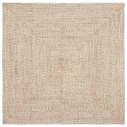 vidaXL Områdesmattor Fyrkantig Naturlig och vit 160 x 160 cm Jute