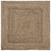 vidaXL Områdesmattor Fyrkantig Naturlig och svart 120 x 120 cm
