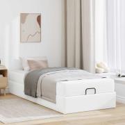 vidaXL Sängram med madrass Övrigt 2 pcs Vit PVC