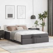 vidaXL Sängram med madrass Övrigt 2 pcs Grå PVC