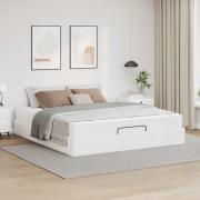 vidaXL Sängram med madrass Övrigt 2 pcs Vit PVC