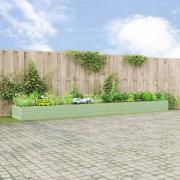 vidaXL Planteringskärl Pastellgrön 195 x 100 x 45 cm Galvaniserat Stål