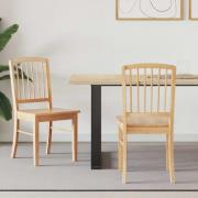 vidaXL Matstolar 2 pcs Naturfärg 50 x 52,5 x 91 cm Massiv Gummiträ