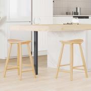 vidaXL Matstolar 2 pcs Naturfärg 46 x 37 x 63 cm Massiv Gummiträ