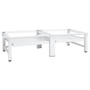 vidaXL Sockel för tvättmaskin med utdragbar hylla vit