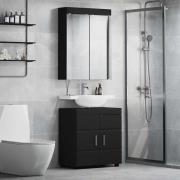 vidaXL Badrumsmöbelset TULUM 2 pcs Svart 60 x 34 x 63 cm
