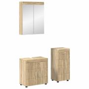 vidaXL Badrumsmöbelset TULUM 3 pcs Sonoma-ek 60 x 34 x 63 cm